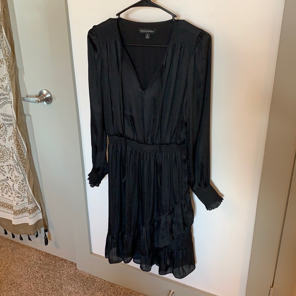Black satin dress, never worn